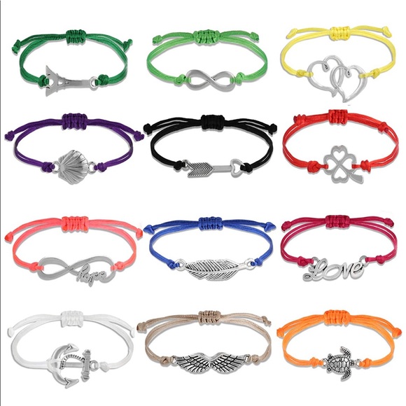 12 pcs Braided Rope Bracelet Set Handmade - Picture 1 of 8